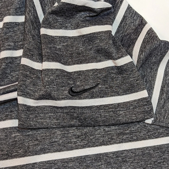 Nike Woman's Dri - Fit Golf Short Sleeve T Shirt Polo Heather Grey Striped Small - Picture 4 of 8